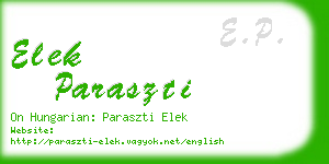 elek paraszti business card